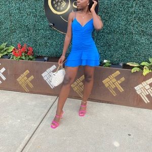 Zara Blue ruched Dress